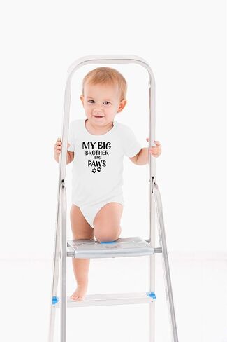 AW Fashions My Big Brother Has Paws - Animal Lover - Cute One-Piece Infant Baby Bodysuit in Saudi Arabia