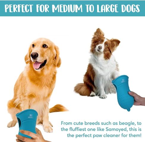 منظف أقدام الكلاب من ماستربتز، سهل الحمل والنقل مع منشفة وكوب غسيل قدم الحيوانات الأليفة 2 في 1 وفرشاة تنظيف لتنظيف أقدام الكلاب من السيليكون لتدليل الكلاب والقطط والجراء الكبيرة الحجم in Kuwait