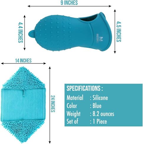 منظف أقدام الكلاب من ماستربتز، سهل الحمل والنقل مع منشفة وكوب غسيل قدم الحيوانات الأليفة 2 في 1 وفرشاة تنظيف لتنظيف أقدام الكلاب من السيليكون لتدليل الكلاب والقطط والجراء الكبيرة الحجم in Kuwait