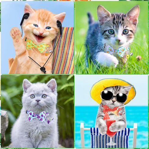 6 Pieces Breakaway Cat Collar with Removable Bow Tie and Bell for Girl Boy Cats Kitten Collar with Cute Bowtie Holiday Safety Cat Collar with Buckle Adjustable Summer Fruit Collar (Small) in Saudi Arabia