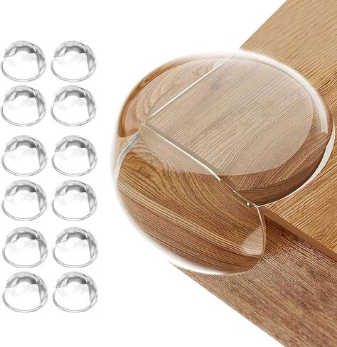 واقيات زوايا الطفل - وسائد زوايا الأثاث مصدات أمان الحواف - وسادة مقاومة للصدمات للأطفال لتغطية حواف طاولة الأثاث الحادة، شفافة (32 × 32 مم، شفاف، 12) in Kuwait