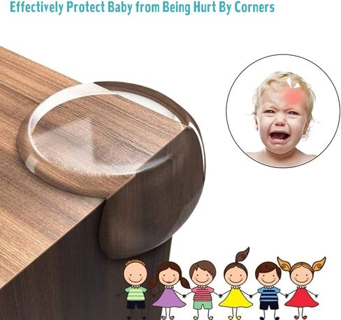 واقيات زوايا الطفل - وسائد زوايا الأثاث مصدات أمان الحواف - وسادة مقاومة للصدمات للأطفال لتغطية حواف طاولة الأثاث الحادة، شفافة (32 × 32 مم، شفاف، 12) in Kuwait