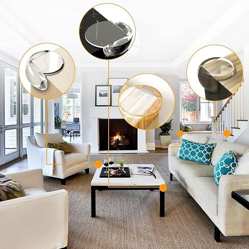 واقيات زوايا الطفل - وسائد زوايا الأثاث مصدات أمان الحواف - وسادة مقاومة للصدمات للأطفال لتغطية حواف طاولة الأثاث الحادة، شفافة (32 × 32 مم، شفاف، 12) in Kuwait