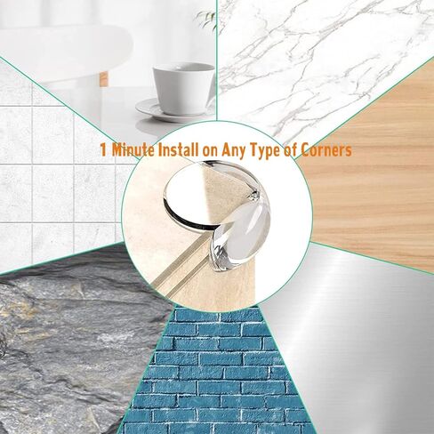 واقيات زوايا الطفل - وسائد زوايا الأثاث مصدات أمان الحواف - وسادة مقاومة للصدمات للأطفال لتغطية حواف طاولة الأثاث الحادة، شفافة (32 × 32 مم، شفاف، 12) in Kuwait