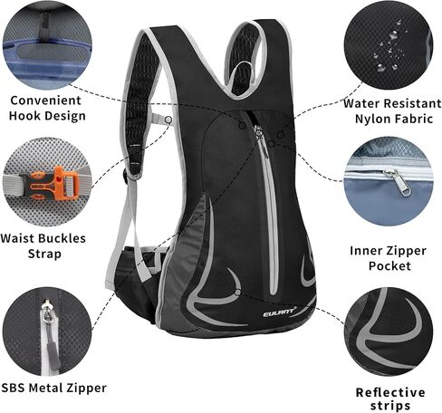 ONTYZZ 14L Small Running Backpack Waterproof& Lightweight Hiking Backpack with Reflective Stripes Small Backpack for Biking Hiking Running Skiing Camping Trekking Mountaineering Cycling in Kuwait