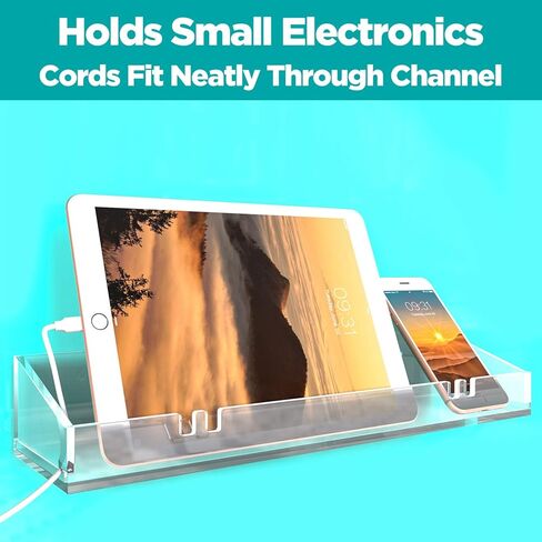 فادومس ارفف حمام اكريليك من قطعتين، رف دش يثبت على الحائط بدون ثقب لاصق سميك شفاف للتخزين والعرض، منظم الحمام او غرفة النوم (مطور) in Kuwait