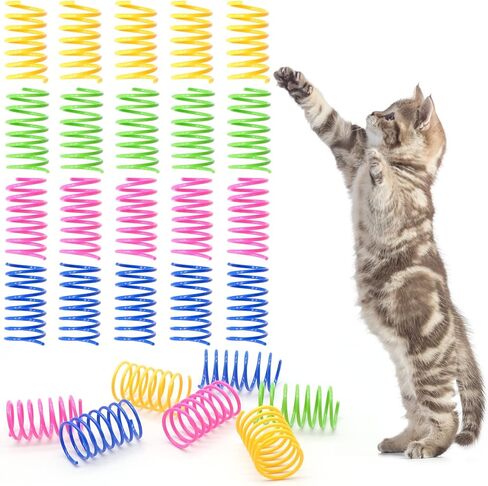 JJYHEHOT 30 قطعة ألعاب زنبركية للقطط، لعبة لفائف زنبركية ملونة للقطط الداخلية، زنبركات حلزونية كلاسيكية للقطط الصغيرة، العض، الصيد in Kuwait