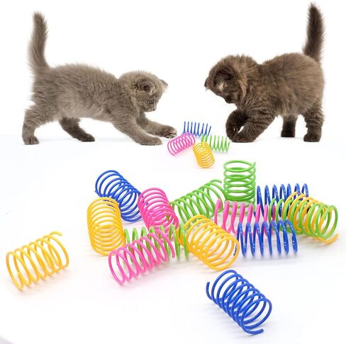 JJYHEHOT 30 قطعة ألعاب زنبركية للقطط، لعبة لفائف زنبركية ملونة للقطط الداخلية، زنبركات حلزونية كلاسيكية للقطط الصغيرة، العض، الصيد in Kuwait