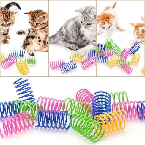 JJYHEHOT 30 قطعة ألعاب زنبركية للقطط، لعبة لفائف زنبركية ملونة للقطط الداخلية، زنبركات حلزونية كلاسيكية للقطط الصغيرة، العض، الصيد in Kuwait