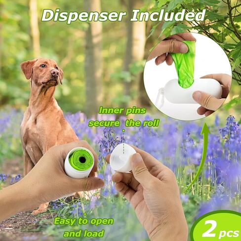 PETOX Poop Bags for Dog (Rainbow),100% Compostable - 38% Biobased Poop Bags, Eco-friendly,Leak Proof,Dog Waste Bags Refill Rolls with 2 Free Dispenser (Unscented) - 12.6x8.7 in - 560 Count in Kuwait