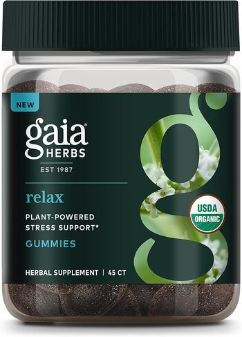 Gaia Herbs Relax Gummies - Supports Calm Feelings - With Organic Apple Juice & Lemon Juice Concentrate - 45 Gummies (15 Servings) in Saudi Arabia