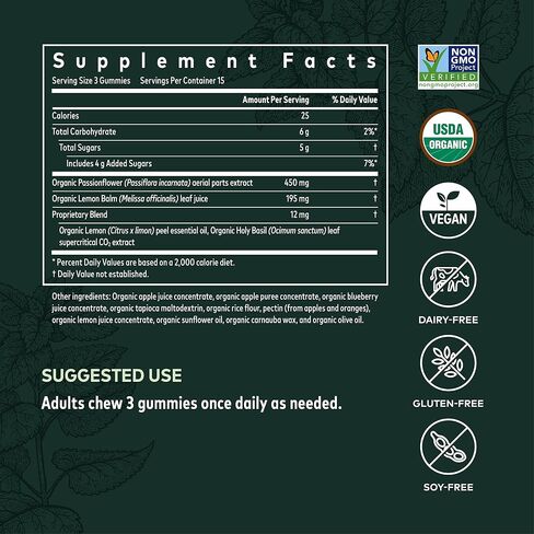 Gaia Herbs Relax Gummies - Supports Calm Feelings - With Organic Apple Juice & Lemon Juice Concentrate - 45 Gummies (15 Servings) in Saudi Arabia