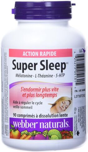 Webber Naturals Super Sleep Melatonin Plus L-Theanine & 5-HTP, 90 soft-melt tablets (1) in Saudi Arabia