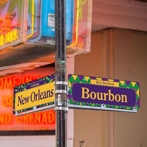 20 قطعة من Wenqik مقاس 30.48 سم لافتات شارع ماردي جراس مقطوعة على الوجهين لافتات شارع نيو أورليانز ماردي جراس مطبوعة من الورق المقوى ماردي جراس ديكورات ماردي جراس تحت عنوان لوازم تزيين الحفلات التنكرية in Kuwait