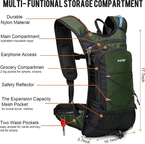 G4Free Insulated Hydration Backpack Pack with 2L BPA Free Bladder for Outdoor Running Hiking Cycling Camping in Saudi Arabia