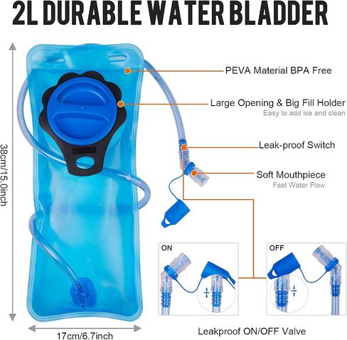 G4Free Insulated Hydration Backpack Pack with 2L BPA Free Bladder for Outdoor Running Hiking Cycling Camping in Saudi Arabia