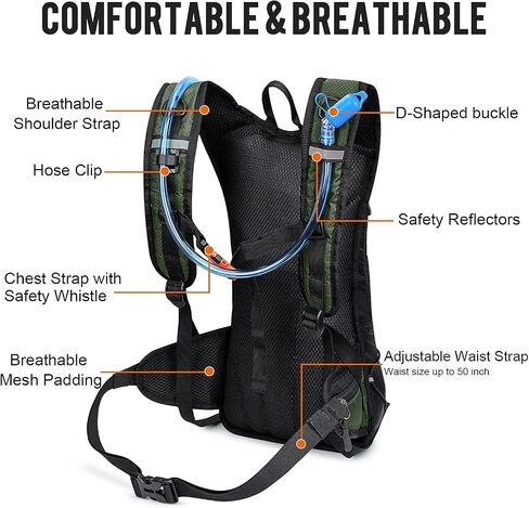 G4Free Insulated Hydration Backpack Pack with 2L BPA Free Bladder for Outdoor Running Hiking Cycling Camping in Saudi Arabia