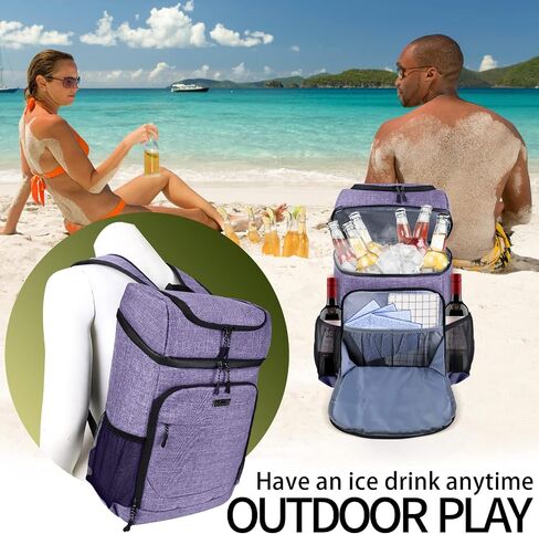 BAGLHER Lightweight Insulated Cooler Backpack - 30 Cans, Leak-Proof for Lunch, Picnic, Hiking, Camping Trips in Kuwait