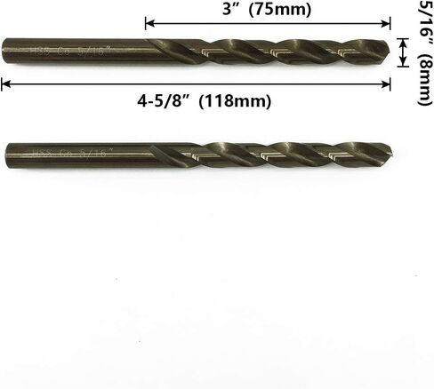 مجموعة رؤوس مثقاب كوبالت من الفولاذ عالي السرعة 1/4 بوصة من SPKLINE 6.35 مم (1/4 بوصة) بطول Jobber Twist M35 لقمة مثقاب معدنية للفولاذ المقاوم للصدأ ومجموعة رؤوس مثقاب معدنية صلبة in Kuwait