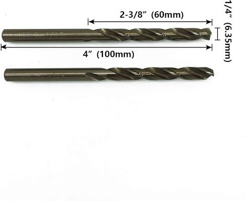 مجموعة رؤوس مثقاب كوبالت من الفولاذ عالي السرعة 1/4 بوصة من SPKLINE 6.35 مم (1/4 بوصة) بطول Jobber Twist M35 لقمة مثقاب معدنية للفولاذ المقاوم للصدأ ومجموعة رؤوس مثقاب معدنية صلبة in Kuwait