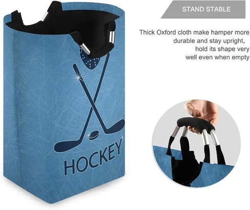 senya Large Storage Basket with Handles Collapsible Organizer Bin Laundry Hamper for Nursery Clothes Toys, Ice Hockey Sticks and Puck in Saudi Arabia
