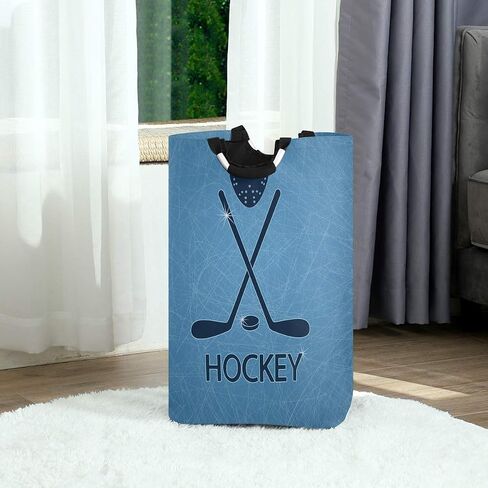 senya Large Storage Basket with Handles Collapsible Organizer Bin Laundry Hamper for Nursery Clothes Toys, Ice Hockey Sticks and Puck in Saudi Arabia