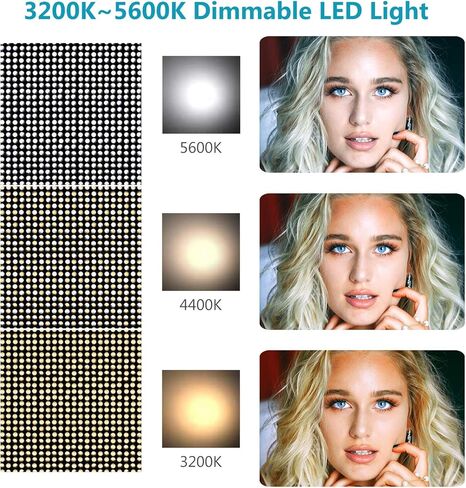 نيوير مصباح فيديو LED 1320 مع نظام تحكم ذكي عبر التطبيق، قابل للتعتيم 3200-5600 كلفن، مجموعة اضاءة تصوير فوتوغرافية ثنائية اللون لاستوديو يوتيوب مع شاشة LCD، هيكل معدني in Kuwait