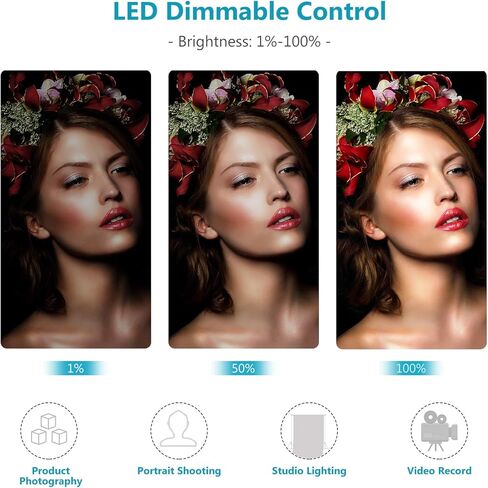 نيوير مصباح فيديو LED 1320 مع نظام تحكم ذكي عبر التطبيق، قابل للتعتيم 3200-5600 كلفن، مجموعة اضاءة تصوير فوتوغرافية ثنائية اللون لاستوديو يوتيوب مع شاشة LCD، هيكل معدني in Kuwait
