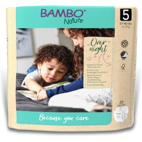 Bambo Nature Overnight Baby Diapers (Sizes 3 TO 6), Size 4, 96 Count