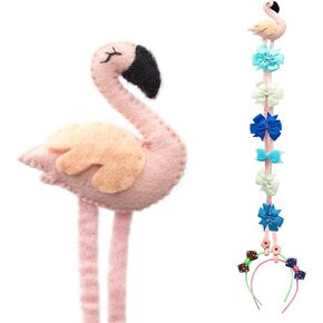حامل فيونكة شعر معلقة من جلاسيارت ون فلامينجو | حامل عصابة الرأس منظم لأقواس الشعر للفتيات، منظم أكسسوارات شعر الأطفال، منظم تخزين ديكور معلق على الحائط لغرفة الفتيات الصغيرات | فكرة هدية in Kuwait