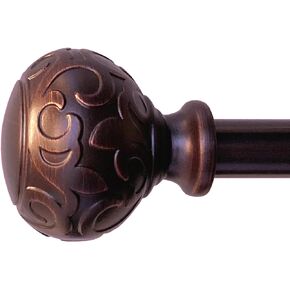 Sorrento 86-128 Inch Adjustable Curtain Rod Set, 5/8 Inch Diameter in Vintage Brass