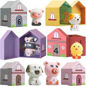 Learning Toys for 1 2 3 Year Old , 12Pcs Farm Animals Toys for Toddler Montessori Counting, Matching Sorting Fine Motor Games, Christmas Birthday Easter Gift for Baby Boys Girls Age 12-18 Months in Kuwait