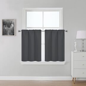 24 Inches Long Tier Curtains- 2 Panels Small Valance Curtains for Kitchen Small Window (Snow White,26 Wx 24 L) in Kuwait