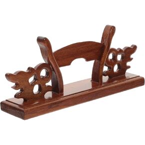 FOMIYES Home Decor Chinese Fan Decorative Stand Handy Fan Display Holder Wood Folding Fan Stand Holder Japanese Fan Display Base Holder Organizer Rack for Home Office S Handheld Fan