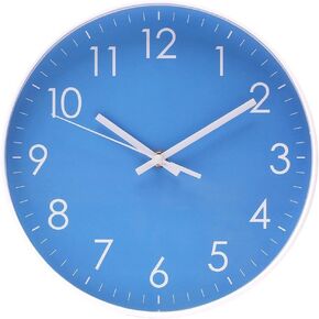 Epy Huts Wall Clock Battery Operated Indoor Non-Ticking Silent Quartz Quiet Sweep Movement Wall Clock for Office, Bathroom, Living Room Decorative 10 Inch Dark Blue