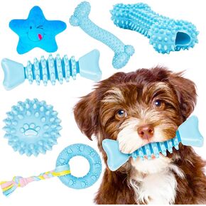 6 Pack Dog Toys, Doggie Toys Small Dogs, Toys for Puppies 0-6 Months, Best Puppy chew Toys for Teething (Pink)