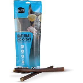 عصا الكولاجين من سيتكا فارمز للكلاب، 6 بوصات - 10 قطع - مضغ الكولاجين للكلاب - عصا الفتوة والجلد الخام البديل للكلاب يمضغ طويل الأمد - لا يوجد مضغ خام للكلاب - علاج للكلاب مكون واحد in Kuwait