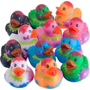 Playbees Splat Jeep Ducks for Ducking - 12 Pack - Duck Duck Jeep Rubber Ducks for Mini Baby Stocking Stuffers, Stress Relief, Bath Toy, Christmas Duck Toys