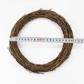 10" Natural Grapevine Wreath DIY Crafts Rattan Wreaths for Christmas Door Hanging Wall Window Holiday Festival Wedding Decoration (1PCS 25cm/9.8inch)