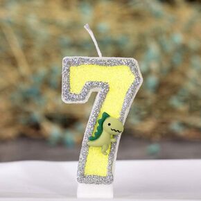 شمعة كبيرة بأرقام عيد ميلاد لامعة على شكل ديناصور، بطول 7.62 سم in Kuwait