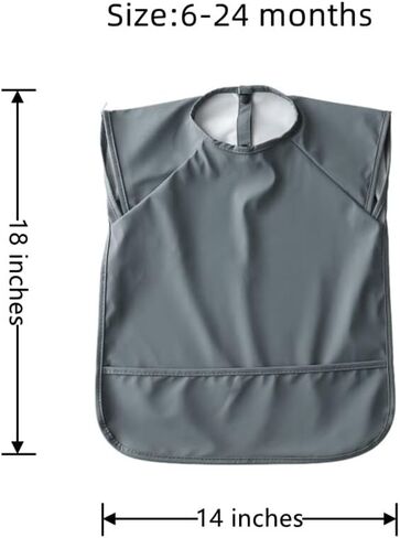 Waterproof Baby Bibs,Infant Toddler Extra Cover Feeding Bib With Food Catcher,Easy Clean & Washable in Saudi Arabia