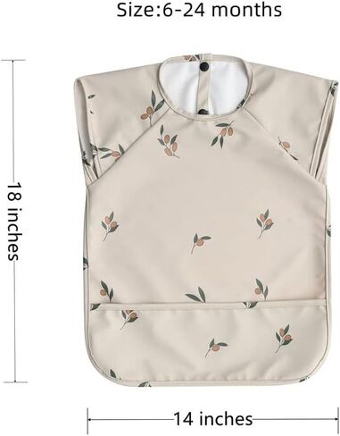 Waterproof Baby Bibs,Infant Toddler Extra Cover Feeding Bib With Food Catcher,Easy Clean & Washable in Saudi Arabia