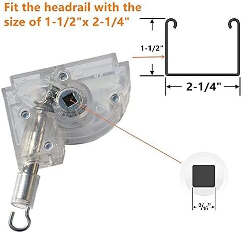 cuteLEC Wand Tilter 1Pack for 2" Cloth Tape Blinds, Tilt Mechanism Hook Connection with Square Zinc Gear in Kuwait