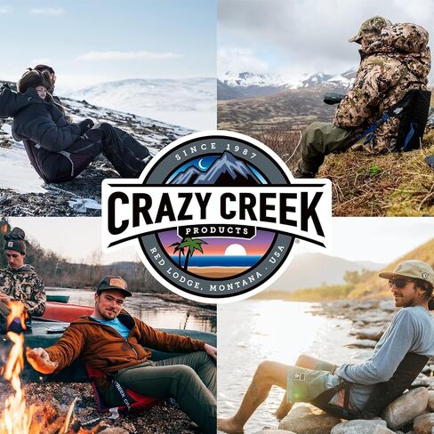 Crazy Creek HEX 2.0 LongBack Chair for Backpacking, Camping and Stadium Use, Extra Width & Back Height for Comfort, 250 LBS Weight Capacity, Adjustable Straps w/Rock Lockster (R) Buckles in Kuwait