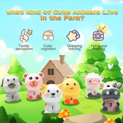 ألعاب تعليمية لعمر 1 2 3 سنوات، 12 قطعة من ألعاب حيوانات المزرعة لعد مونتيسوري للأطفال الصغار، ألعاب حركية دقيقة لفرز المطابقة، هدية عيد الميلاد وعيد الفصح للأطفال الأولاد والبنات من سن 12 إلى 18 شهرًا in Kuwait