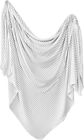 Copper Pearl Large Premium Knit Baby Swaddle Receiving Blanket Grey and White Everest in Saudi Arabia