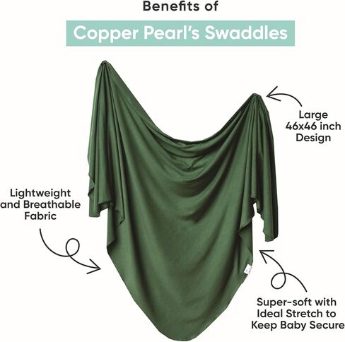 Copper Pearl Large Premium Knit Baby Swaddle Receiving Blanket Grey and White Everest in Saudi Arabia