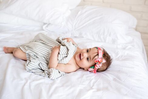 Copper Pearl Large Premium Knit Baby Swaddle Receiving Blanket Grey and White Everest in Saudi Arabia