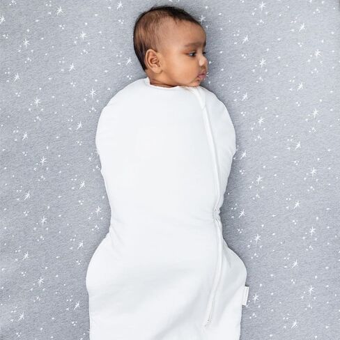 قماط لحاف Happiest Baby Sleepea - بطانية قماط أطفال مصنوعة من القطن العضوي بنسبة 100% - صممها الطبيب لتعزيز نمو الورك الصحي (عاجي، مقاس XL) in Kuwait