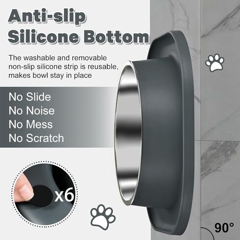 عبوتان من أوعية الكلاب الكبيرة المصنوعة من الفولاذ المقاوم للصدأ، ووعاء 7 أكواب للمياه والطعام مع قاعدة مطاطية مضادة للانزلاق للحيوانات الأليفة الكبيرة، ووعاء معدني مقاوم للانسكاب، مع حصيرة تغذية من السيليكون للأطعمة الجافة والرطبة، باللون الرمادي in Kuwait